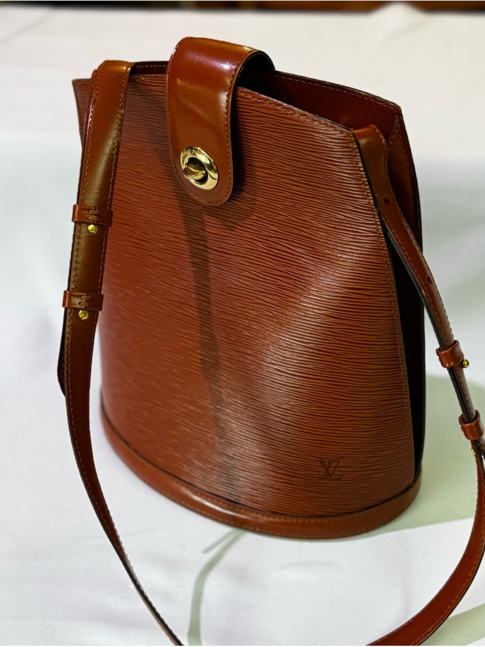 Vtg Louis Vuitton Brown Epi Cluny Shoulder Bag Pre-loved